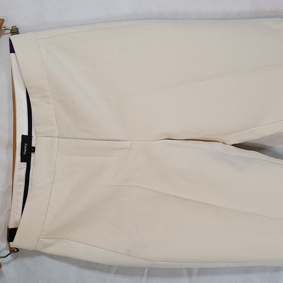 Theory Pants - Theory | Erstina Pioneer Cropped Slim Flare Slacks | Sz 4 | Pearl Ivory | NWT
